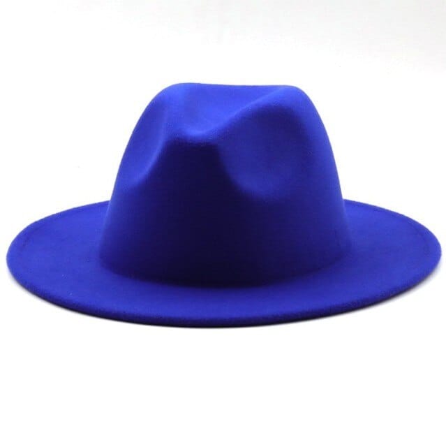 Blue / 20.5-21.3"(52-54CM) Solid Classic fedoras cap