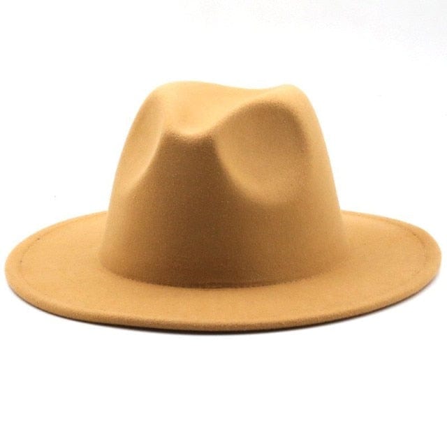 Tan / Child 52-54CM Solid Classic fedoras cap