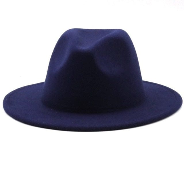 Navy / Child 52-54CM Solid Classic fedoras cap