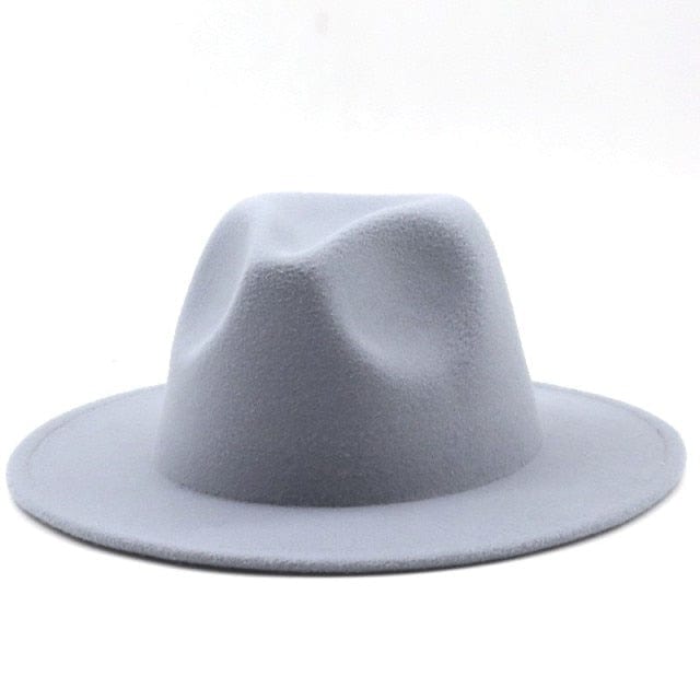 Gray / Child 52-54CM Solid Classic fedoras cap