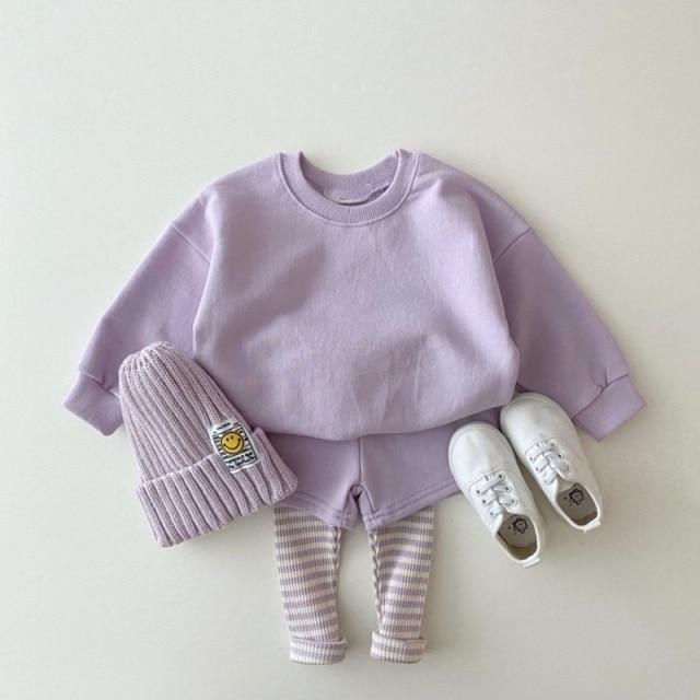 Girl's Clothing purple / 24M / China Solid Hoodies and Pants