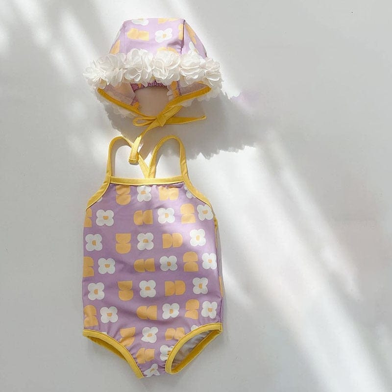 purple one piece / China / 6-9M Split Swimwear