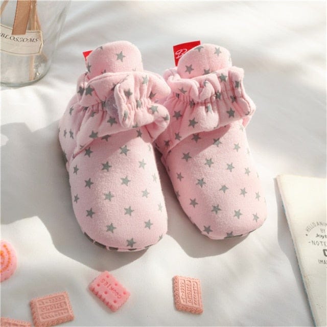 P / 0-6 Months Star Print Newborn Baby Socks Shoes
