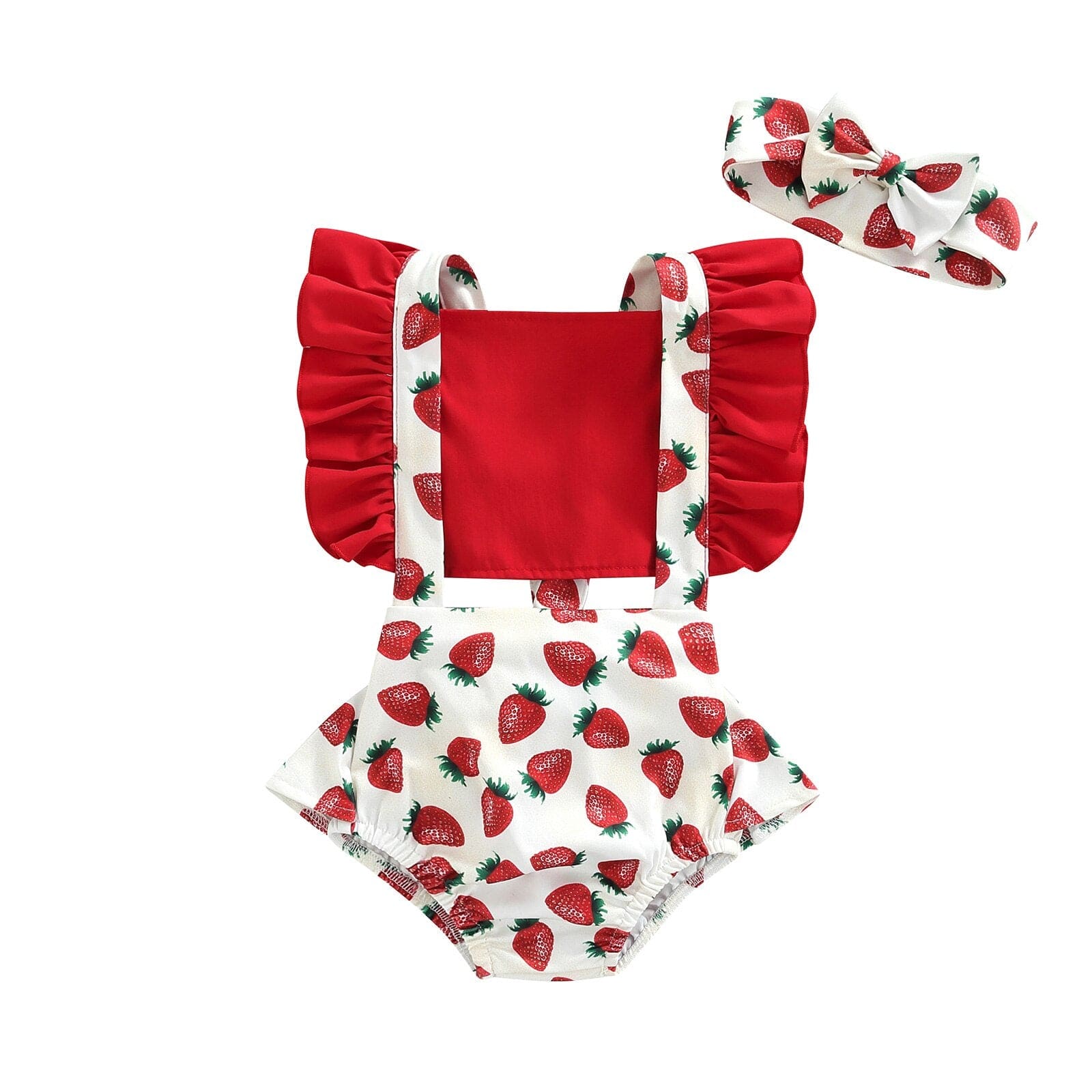 Strawberry Print Baby Romper