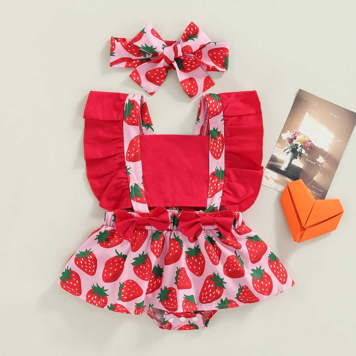 3M Strawberry Print Romper