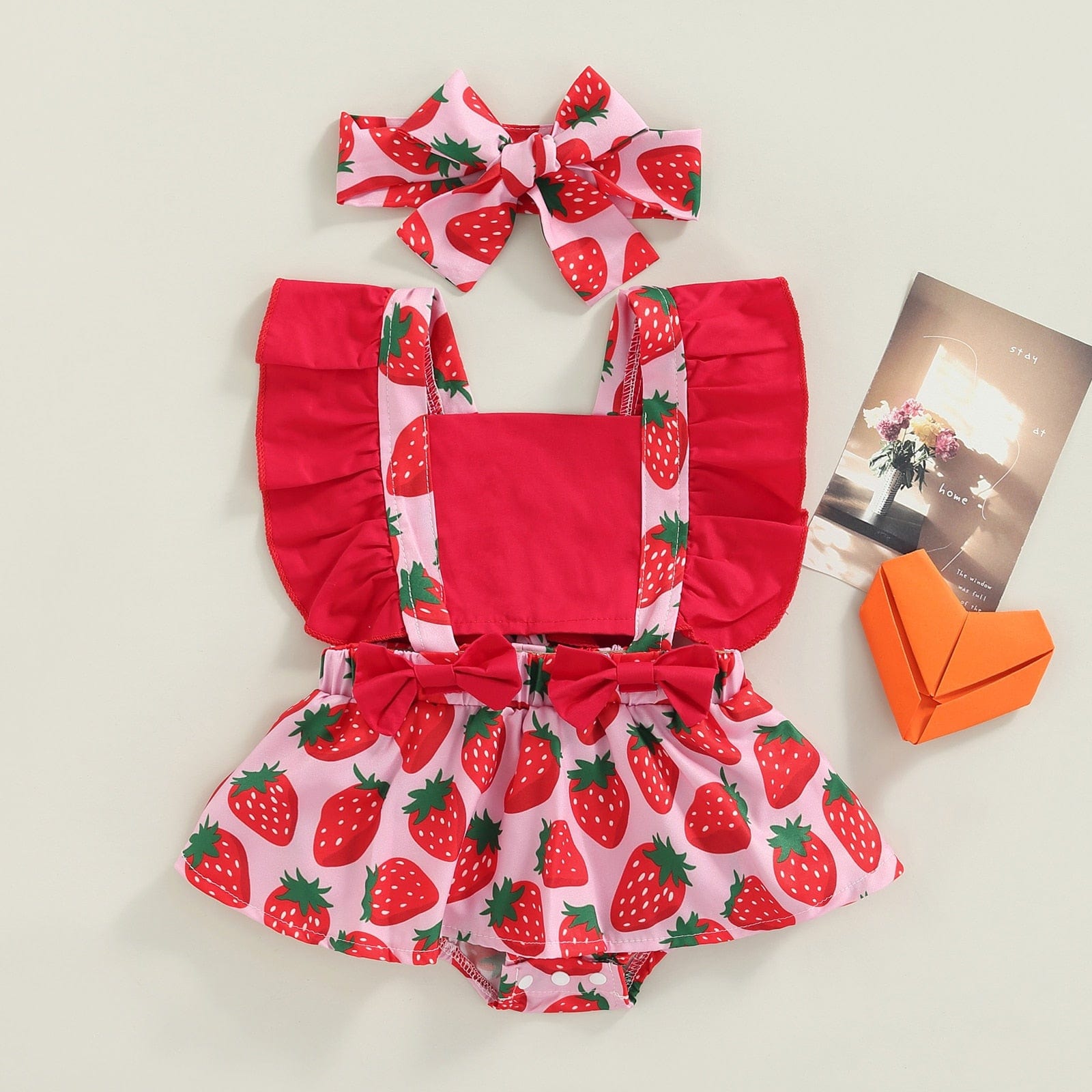 3M Strawberry Print Romper