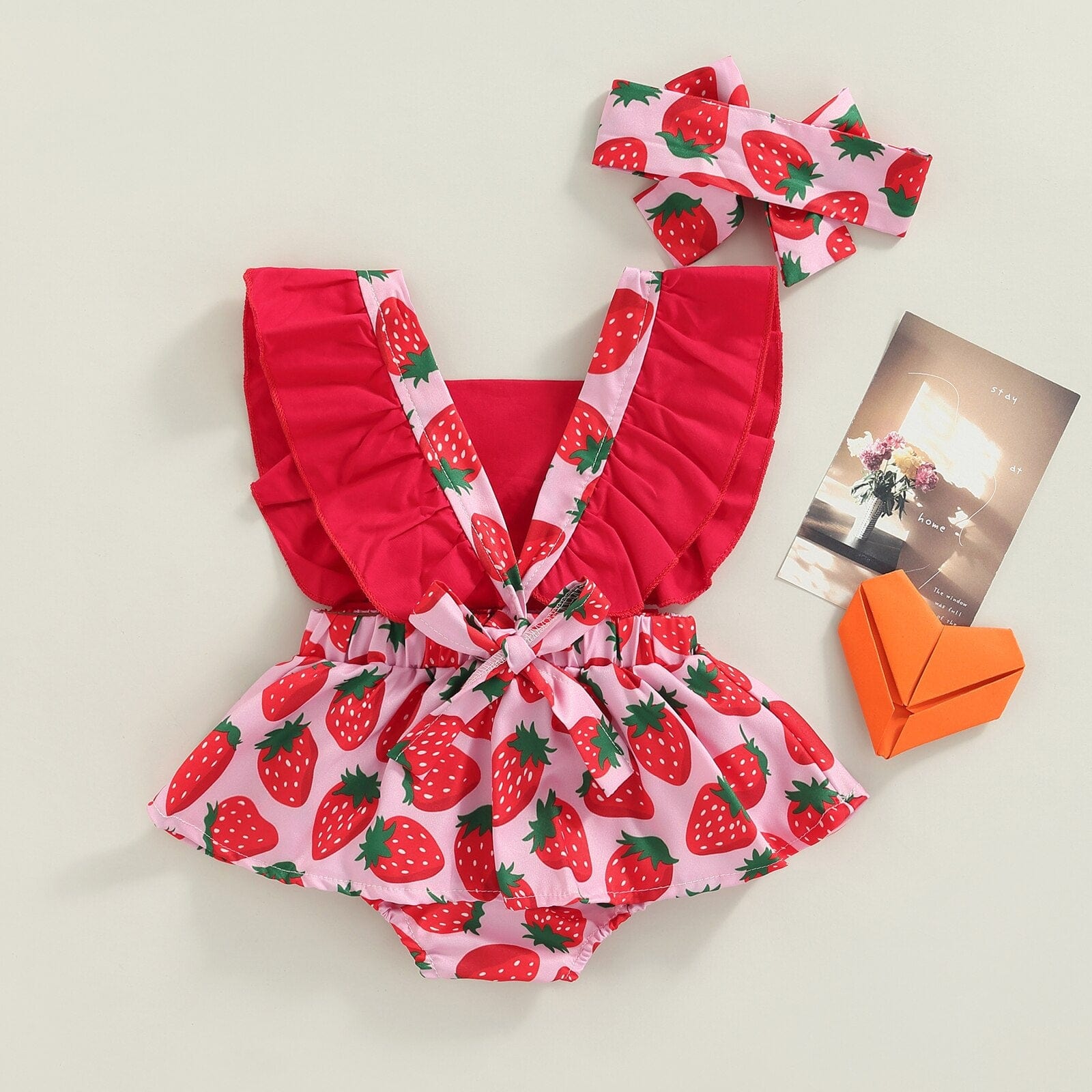 Strawberry Print Romper