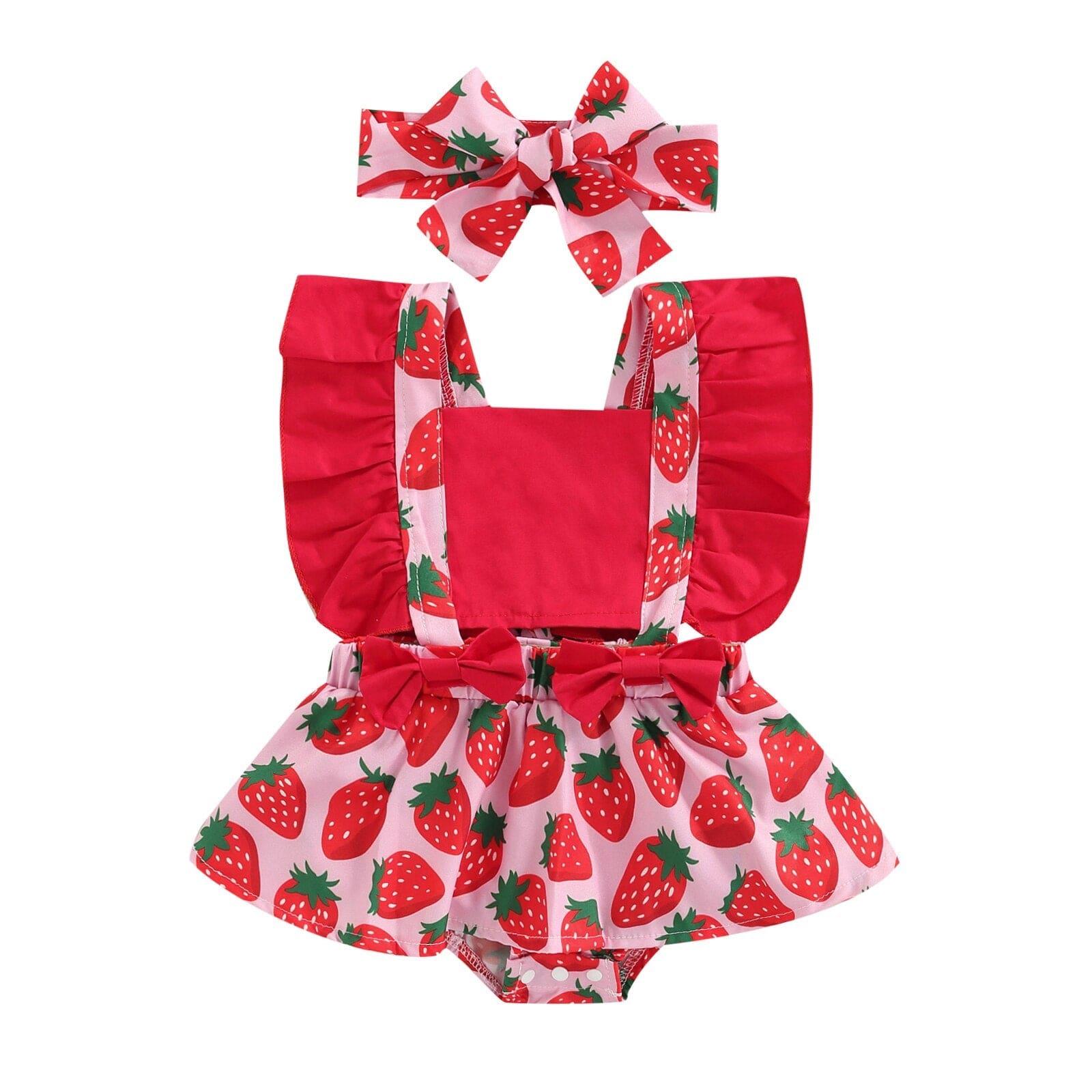 Strawberry Print Romper