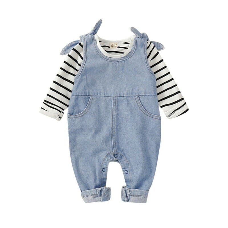 Stripe T-shirt Bib Pants