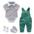 Boy's Clothing 4 pieces suit / 24M / China Baby Boy Set Cotton Hat + Striped Romper