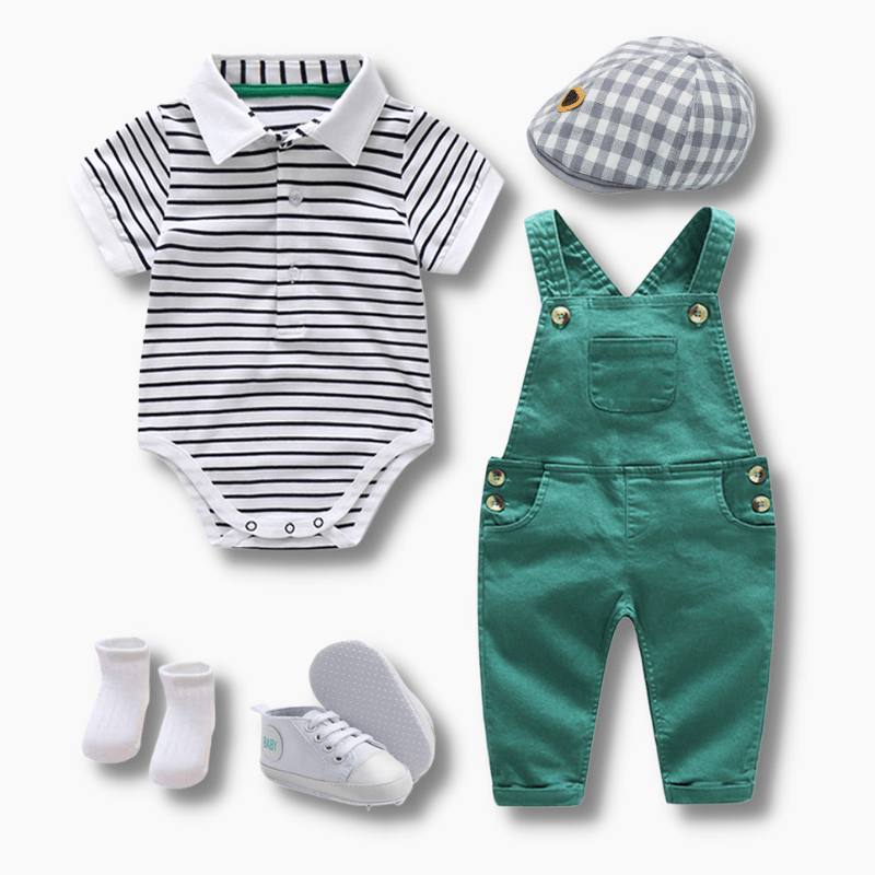Boy's Clothing Striped Romper Set
