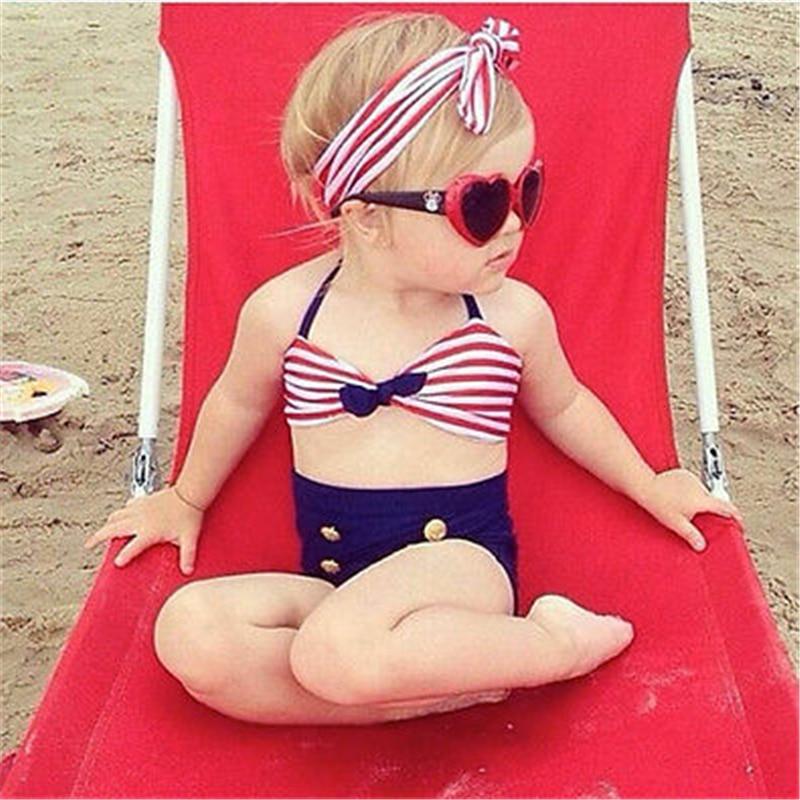 Girl's Clothing Striped Sailor Child Bikini