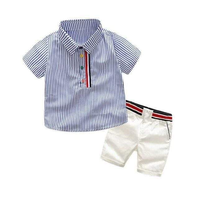 Boy's Clothing Blue / 120 Striped Shirt Fashion Shorts