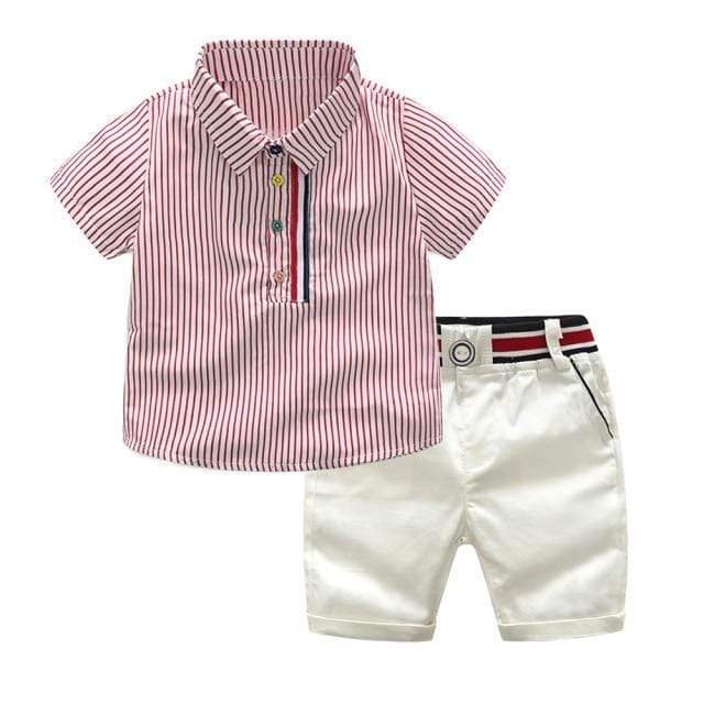 Boy's Clothing Pink / 110 Striped Shirt Fashion Shorts