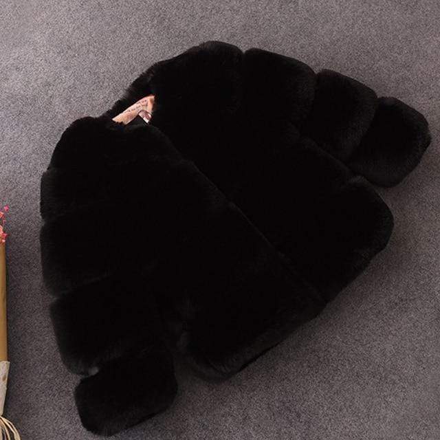 Black / 5 Thick Faux Fur Coat