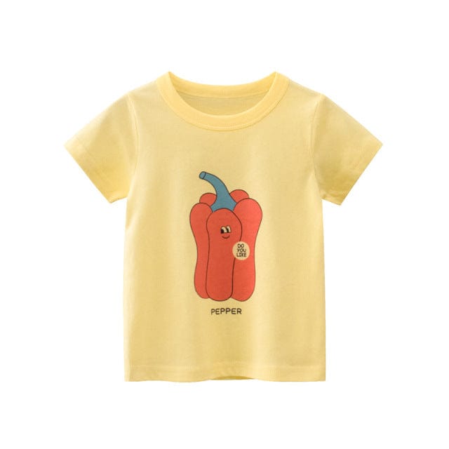 ht9327 yellow / 7T Summer Fashion Girls T-shirt C