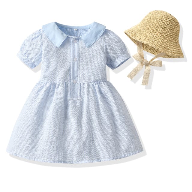 sky blue-girl1 / 6T Summer Plaid Brother and Sister
