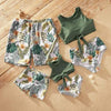 Girl&#39;s Clothing Light Green / Men  XXL Summer Tankini Floral and Leaf Swimsuit