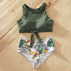 Girl&#39;s Clothing Summer Tankini Floral and Leaf Swimsuit