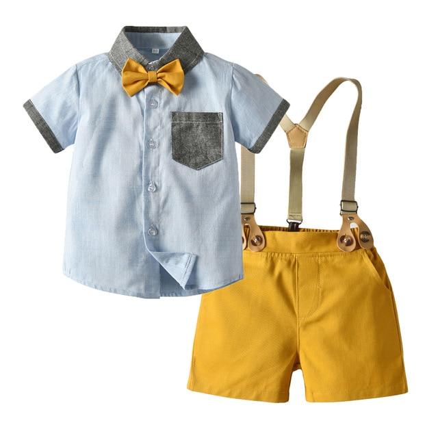 Boy's Clothing blue Boy Clothes / 9M / China Summer 4 Pieces Children Suit