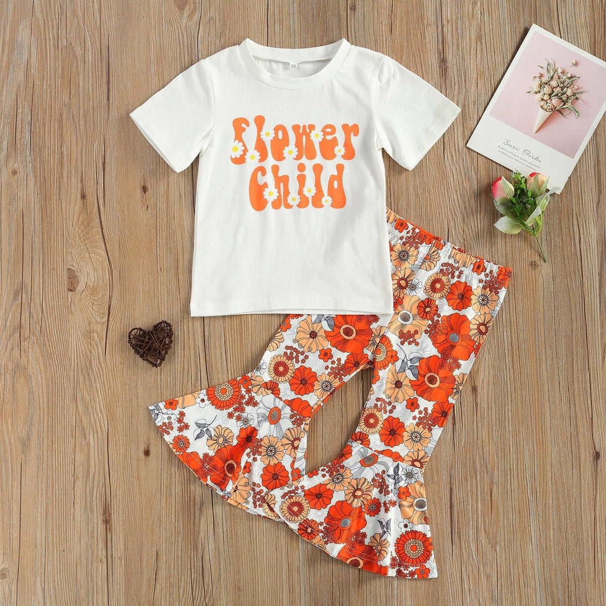 Girl&#39;s Clothing 3T Sunflower Flare Pants Outfit