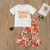 Girl&#39;s Clothing Sunflower Flare Pants Outfit