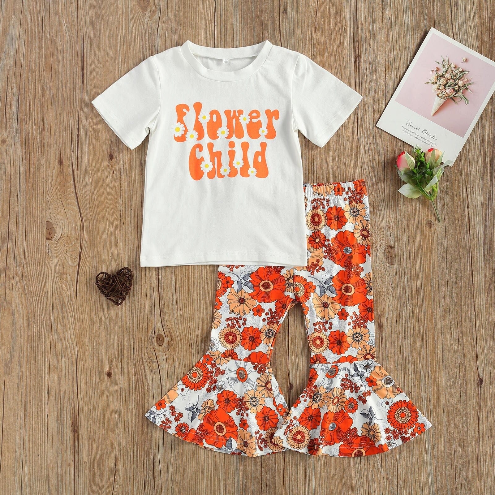 Girl's Clothing Sunflower Flare Pants Outfit