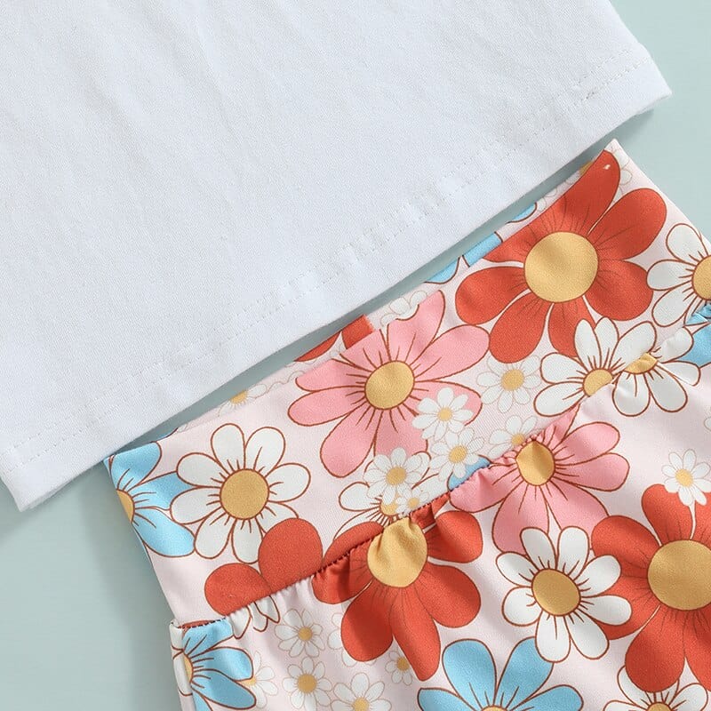 Sunflowers Printed High Waist Shorts Headband