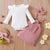 Girl's Clothing Pink / 3M Suspender Skirt and Headband