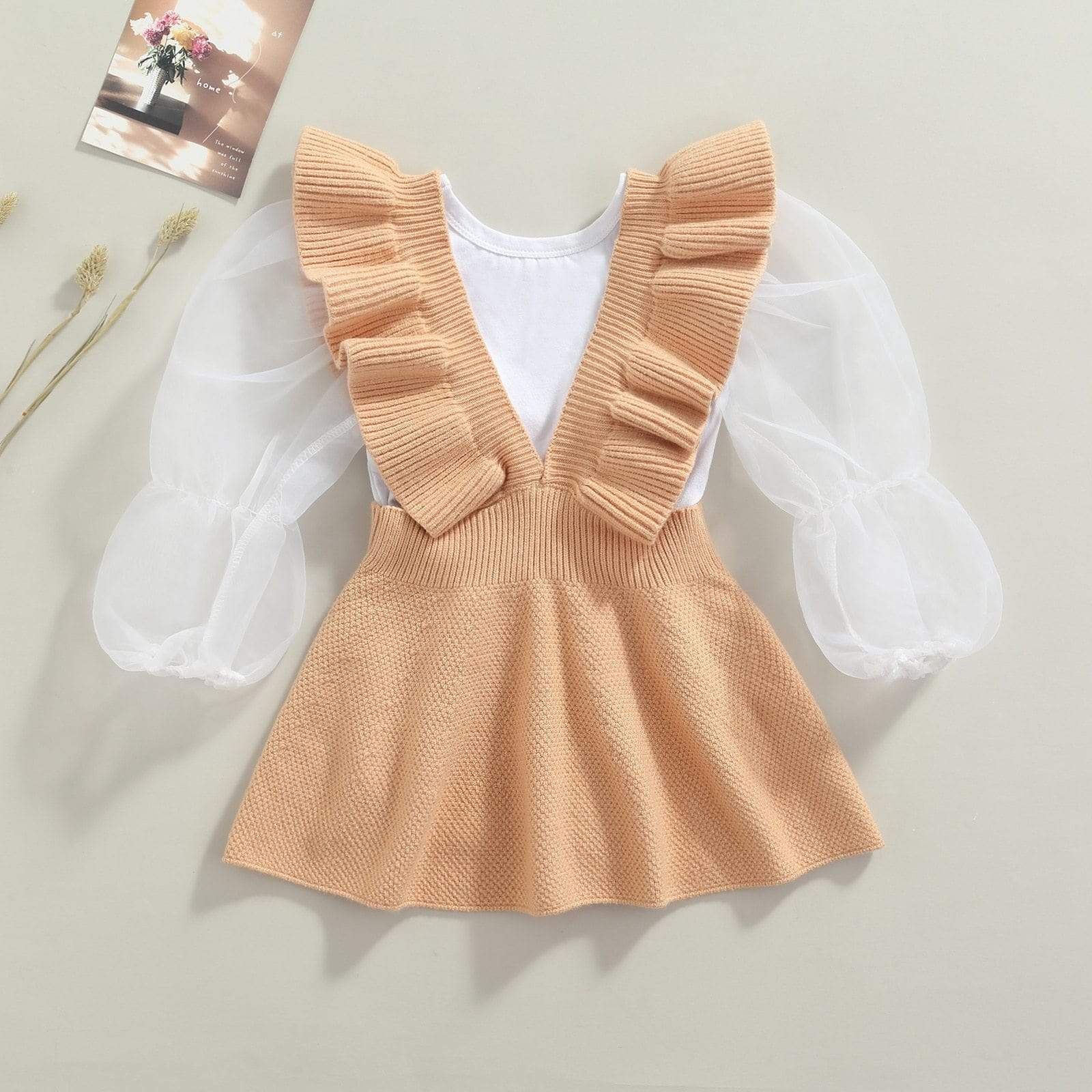 Girl's Clothing Sweater Suspender Skirt