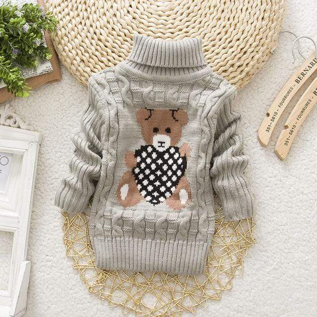 Girl's Clothing Gray / 2T Teddy Knitted Turtleneck Sweater