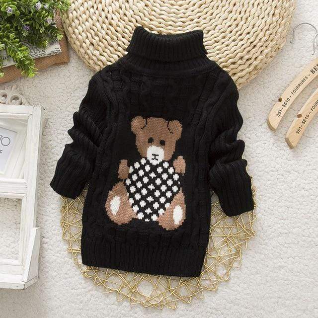 Girl's Clothing Black / 8T Teddy Knitted Turtleneck Sweater