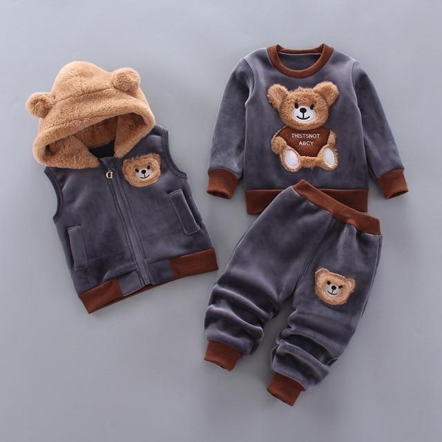 Boy's Clothing Dark gray / 4T Thick Baby Sweater Set