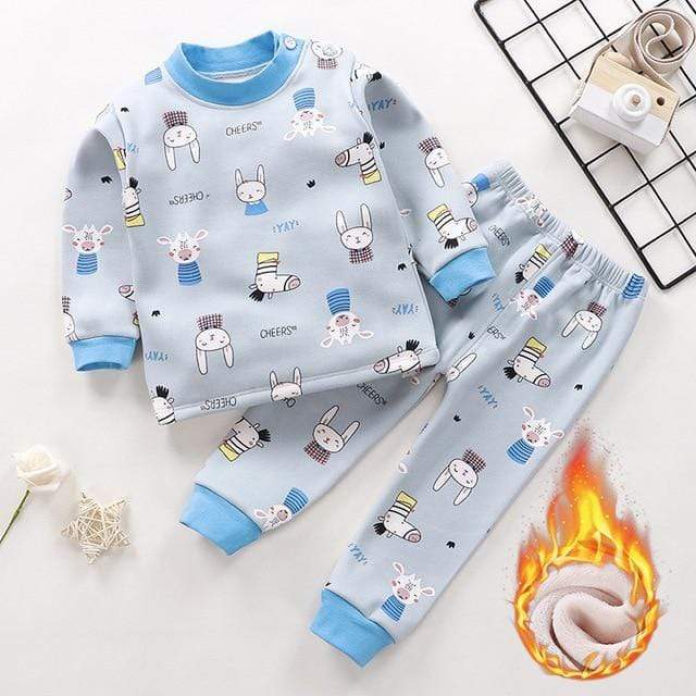 Style 2 / 4T Thicken Pajama Sets Cartoon