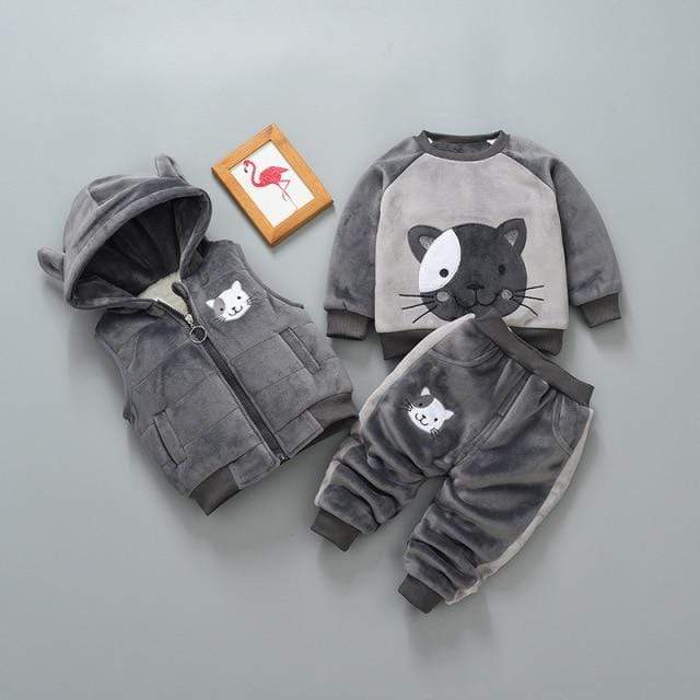 Boy's Clothing gray 4 / 3M Thick Children Sweater Set