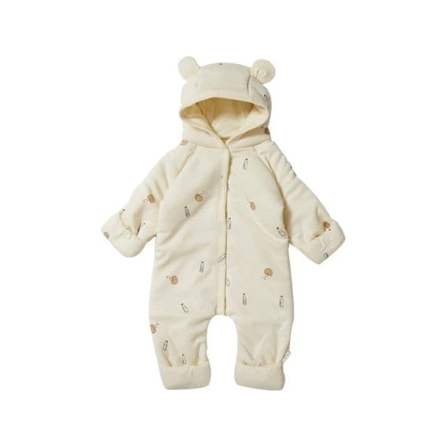 Bottle / 12-18M 80cm Three-layer Quilted Baby Jumpsuit