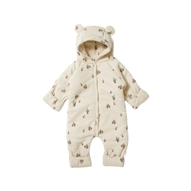 Pear / 0-6M 66cm Three-layer Quilted Baby Jumpsuit
