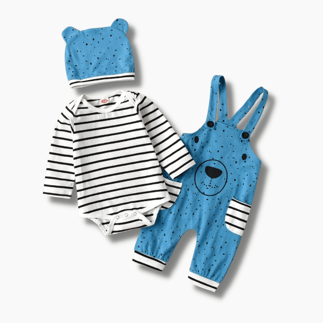 Boy's Clothing Three Piece Stripe Baby Romper Set