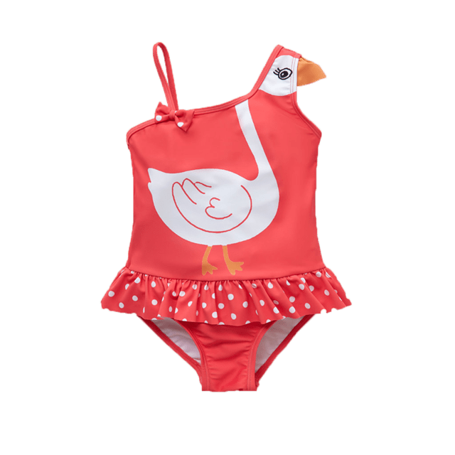 Girl's Clothing Carnation Pink swan / 8T Toddler Patterned Swimwear