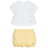 tops and pants / 12M Toddler White Shirt Yellow Shorts