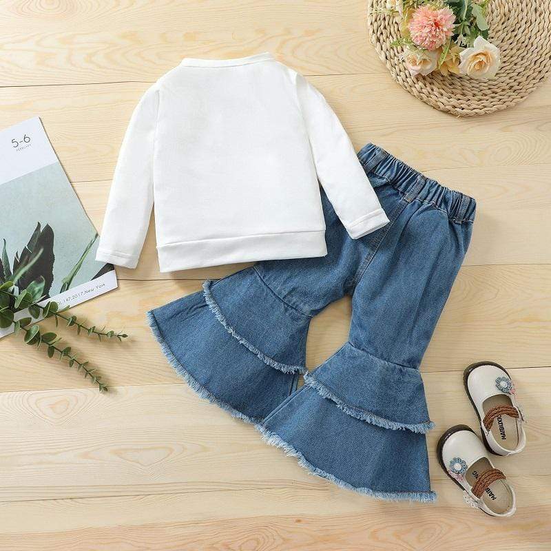 Girl's Clothing Tops Flared Jeans Denim Pant