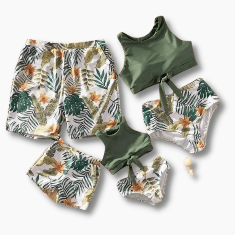 Girl's Clothing Tropical Print Family Matching Swimsuit