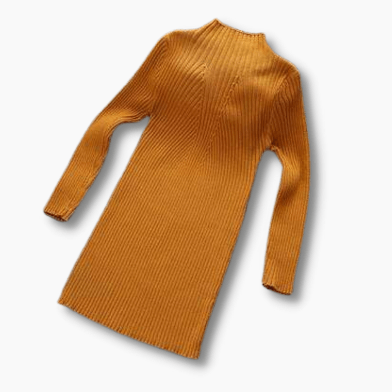 Turtleneck Knit Dress, Grey / 12T