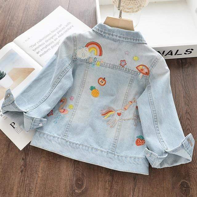 Girl's Clothing Sky Blue / 4T Unicorn Denim Embroidered Jacket