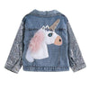 Girl&#39;s Clothing Sky Blue Unicorn / 7T Unicorn Denim Embroidered Jacket