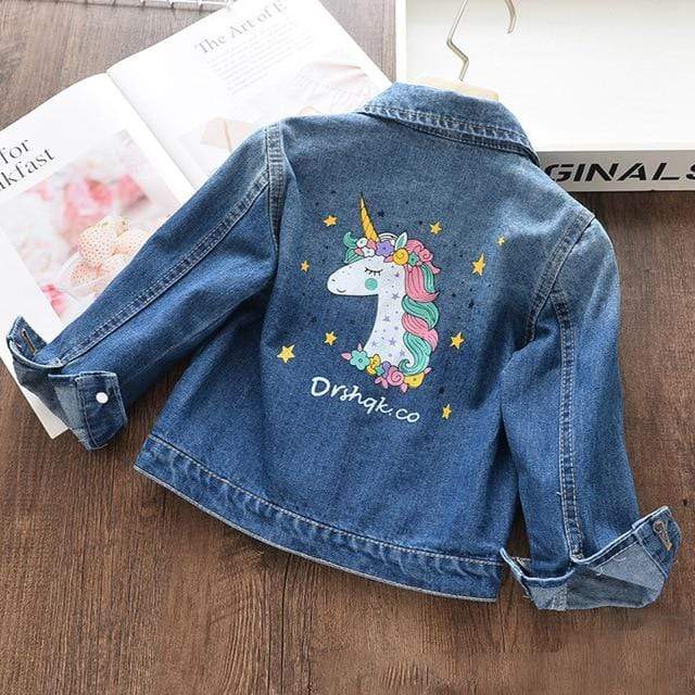 Girl's Clothing Blue Unicorn / 5T Unicorn Denim Embroidered Jacket
