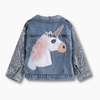 Girl&#39;s Clothing Unicorn Denim Embroidered Jacket