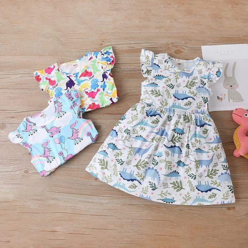 Girl's Clothing Unicorn Dinosaur  Dress