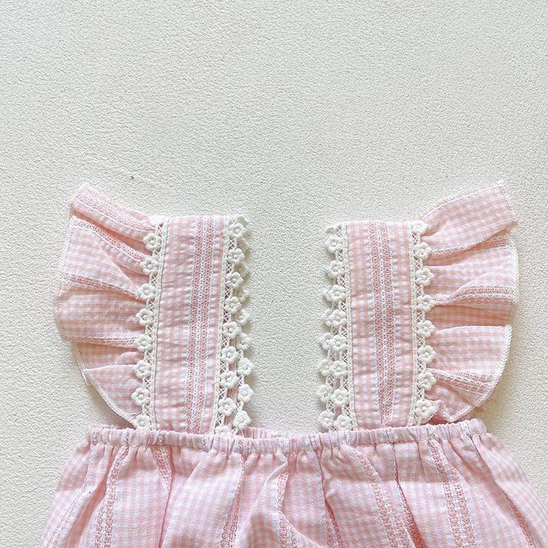 Girl's Clothing Vintage Floral Embroidered Romper