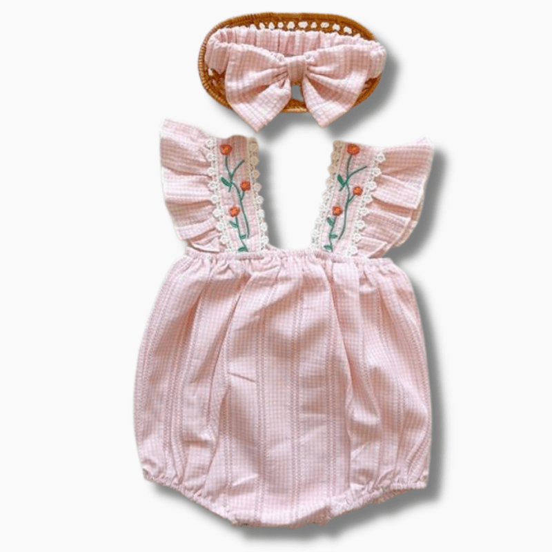 Girl's Clothing Vintage Floral Embroidered Romper
